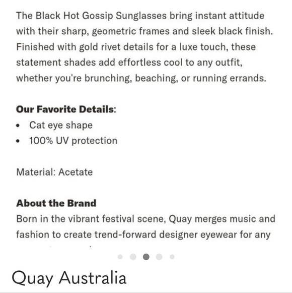 NWOT Quay Australia Black Chic Shades main image 6